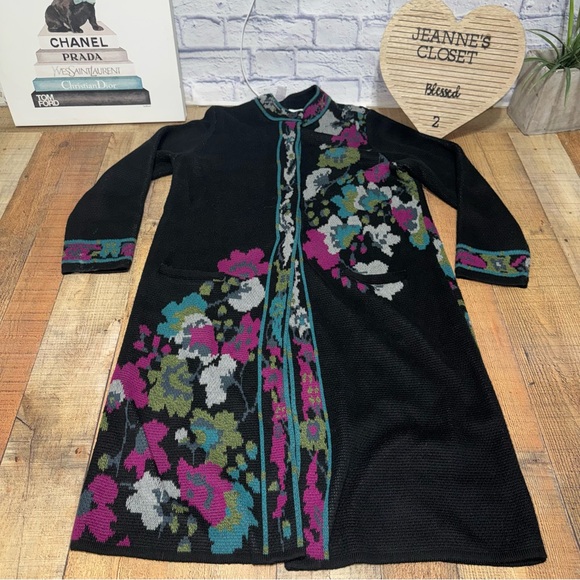 J.Jill Trailing Flowers Longline Duster Cardigan sweater - Picture 9 of 13